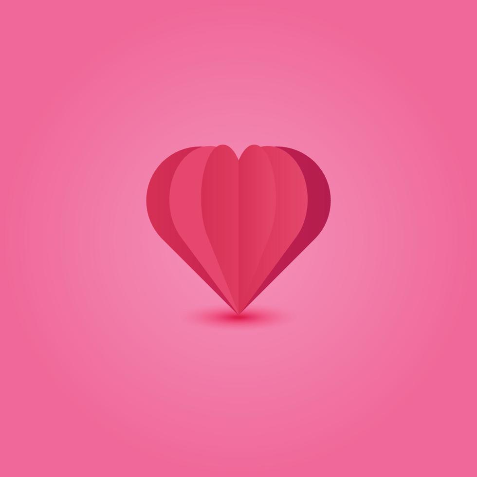 enkel illustration av hjärtat papper stil design. vektor