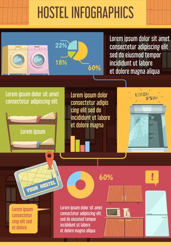 Herberge Infografiken flache Vorlage vektor