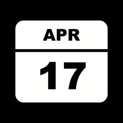 17 april Datum på en enkel dagskalender vektor