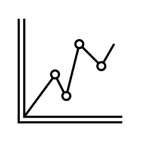 Statistisk graflinje Svart ikon vektor