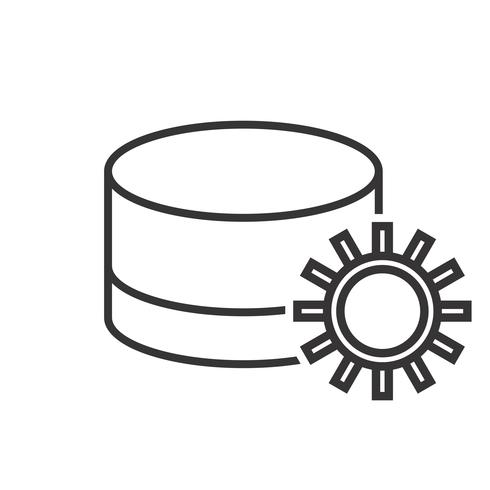 Databasinställningslinjens svarta ikon vektor