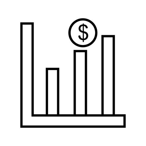 Gewinnlinie schwarzes Symbol vektor