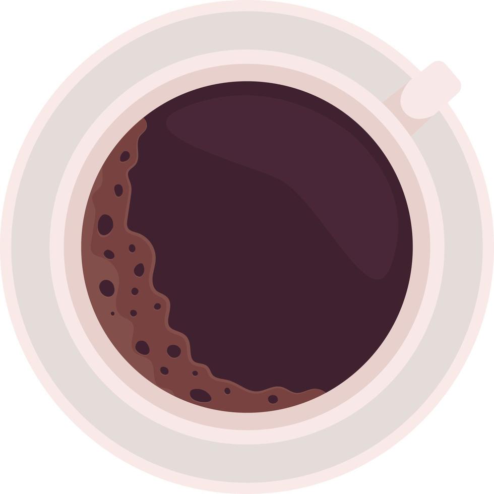 Kaffee in der Tasse halb flaches Farbvektorobjekt vektor