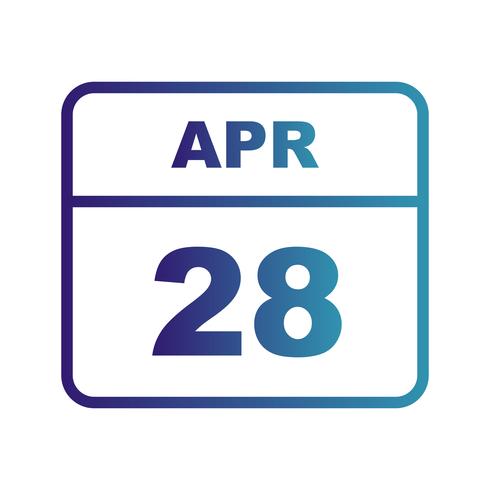 28. April Datum an einem Tageskalender vektor