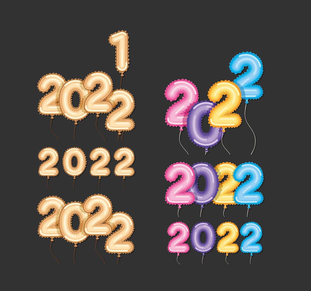 schöne Symbole für das Jahr 2022 vektor