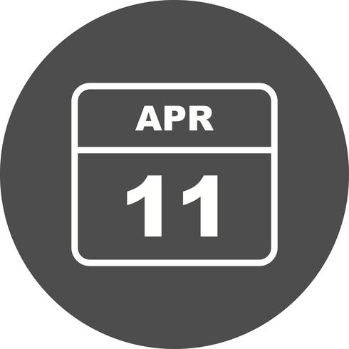 11 april Datum på en enkel dagskalender vektor