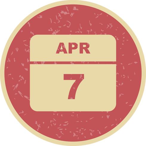 7. April Datum für einen Tagkalender vektor