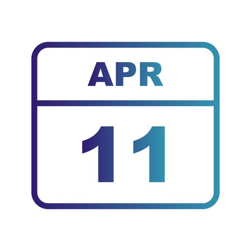 11 april Datum på en enkel dagskalender vektor