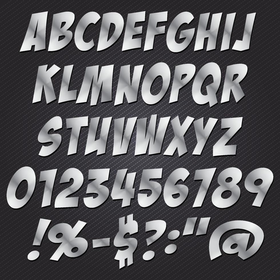 serier metall bokstäver stil alfabet samling set. illustratör vektor eps 10.