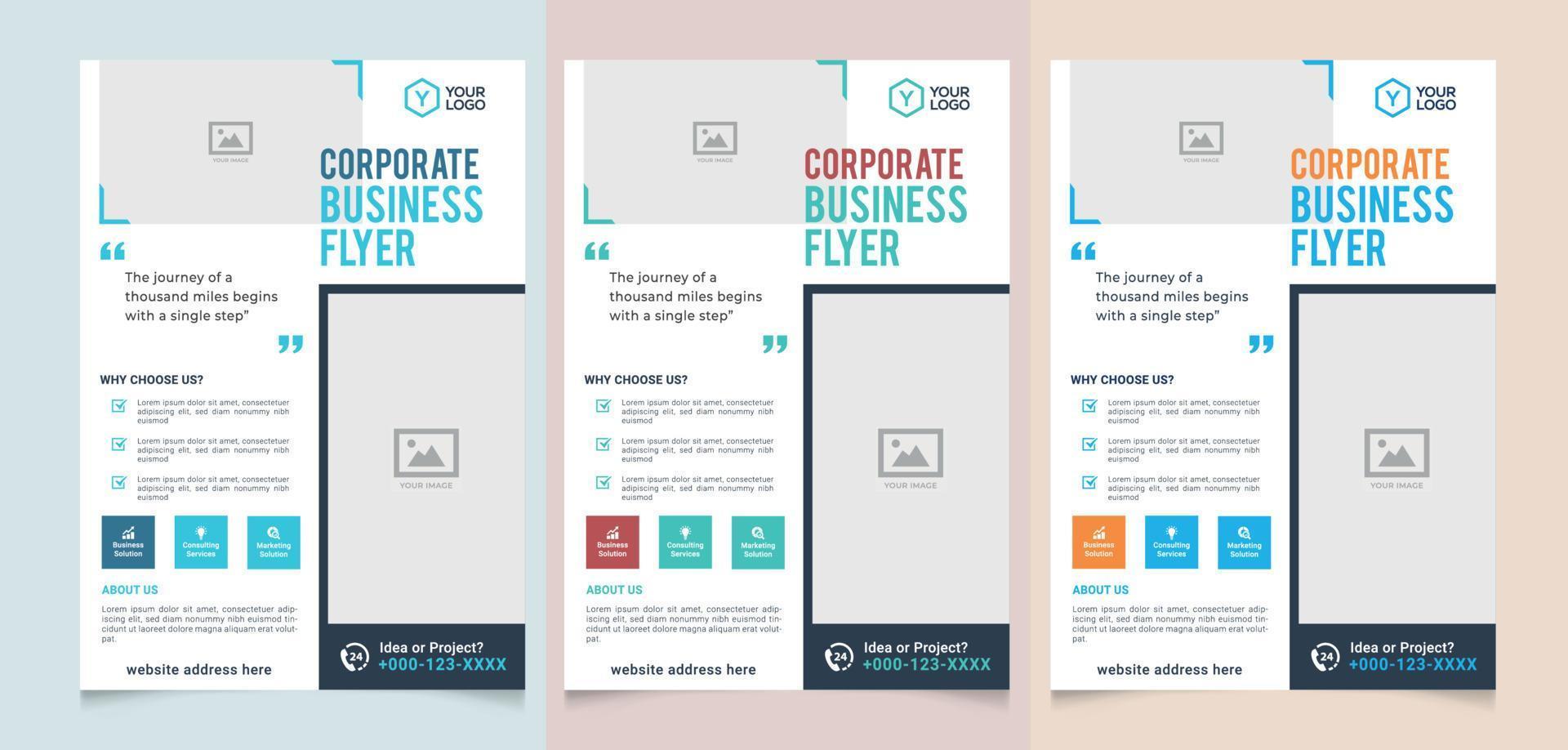 Unternehmensflyer einfaches Poster minimale Unternehmensbroschüre vektor