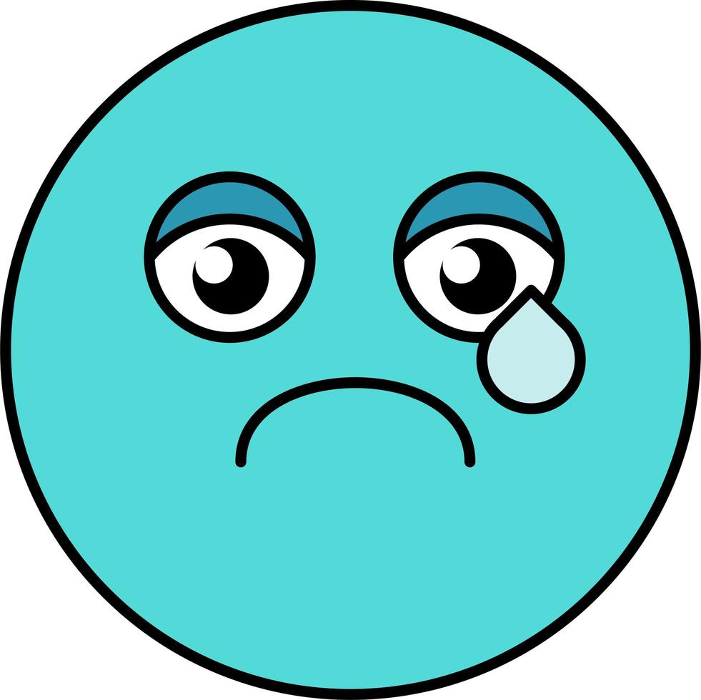 ledsen, tårögd emoji vektorillustration vektor