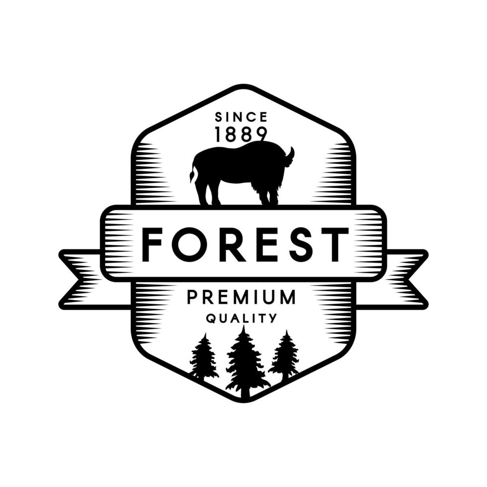 vild skog disposition vektor logotyp mall