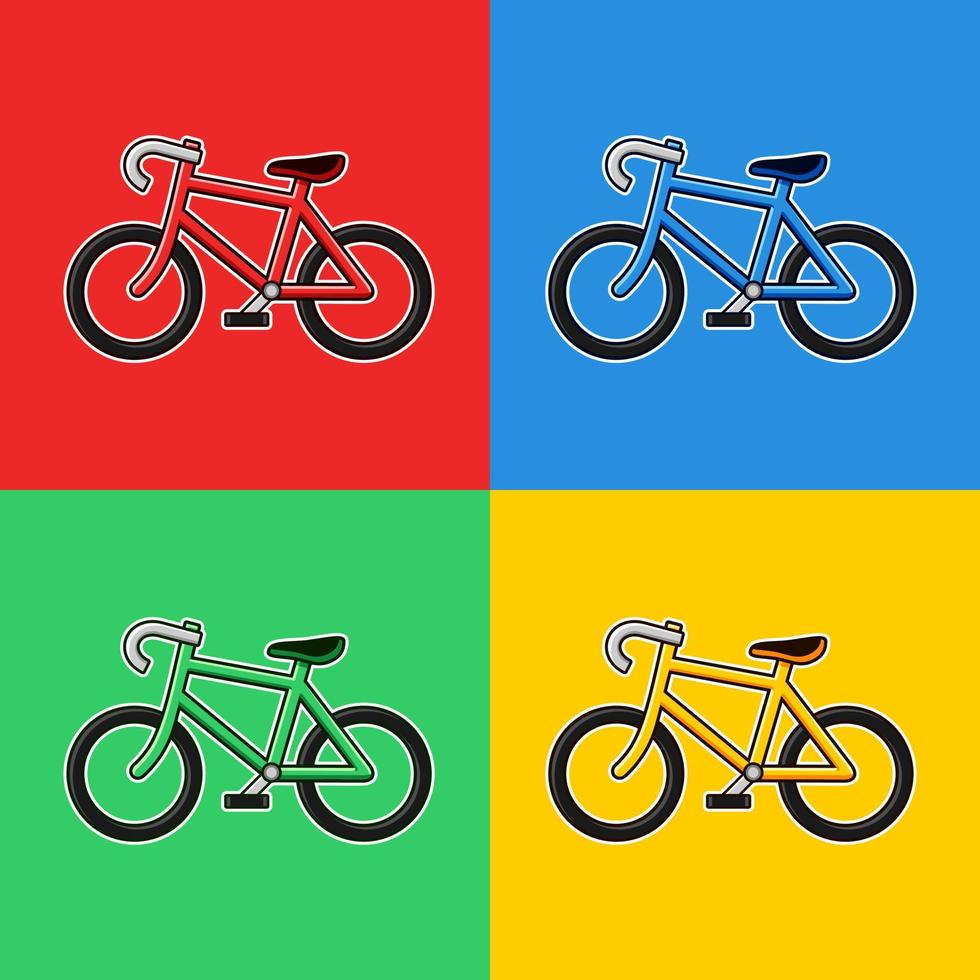 tecknad stil färger cykel vektor