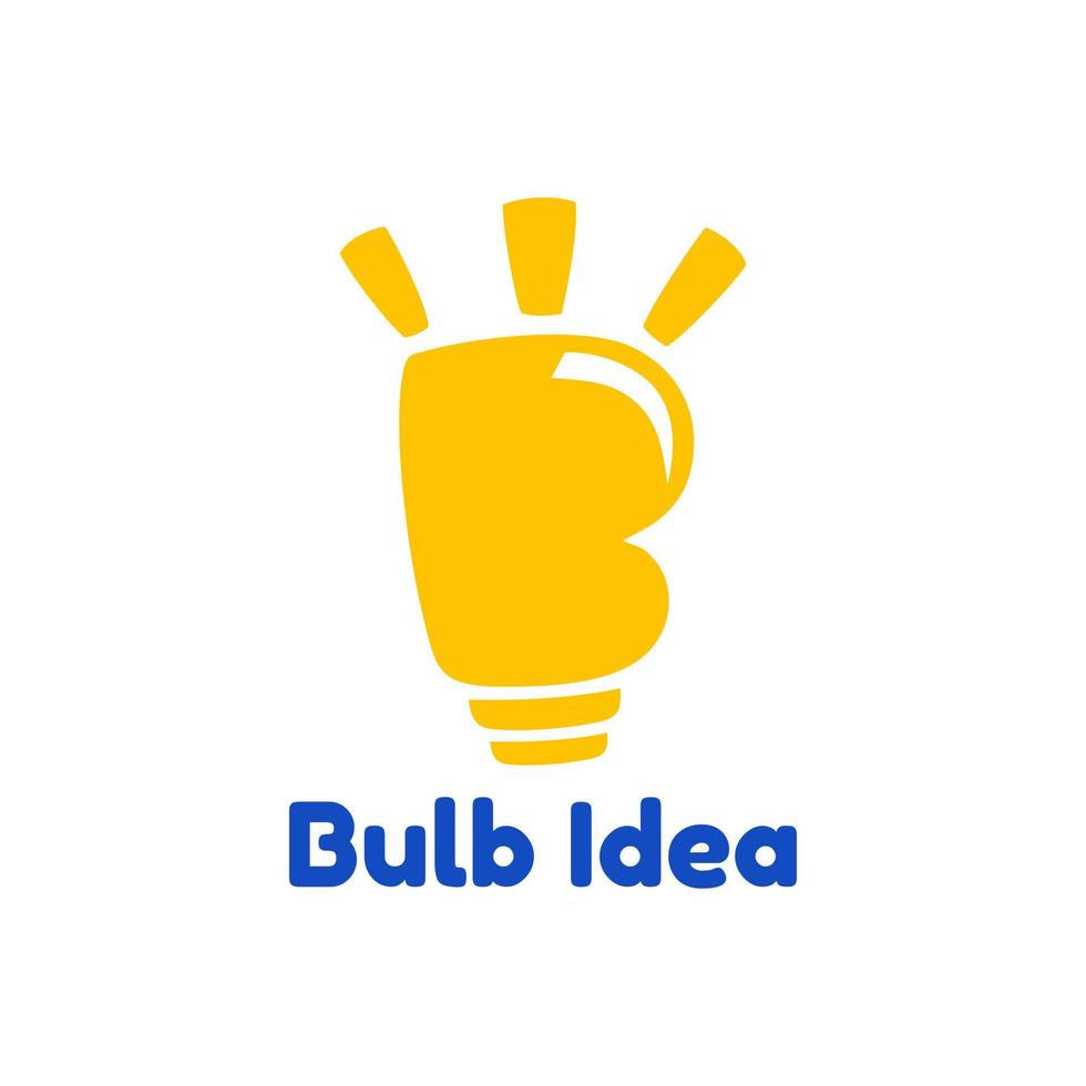 Buchstabe b bildet Glühbirnen-Logo-Design vektor