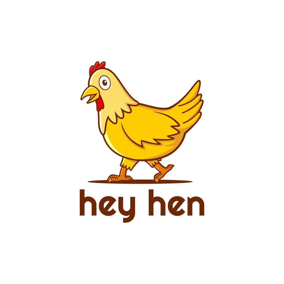 Huhn Henne Cartoon Maskottchen Logo-Design vektor