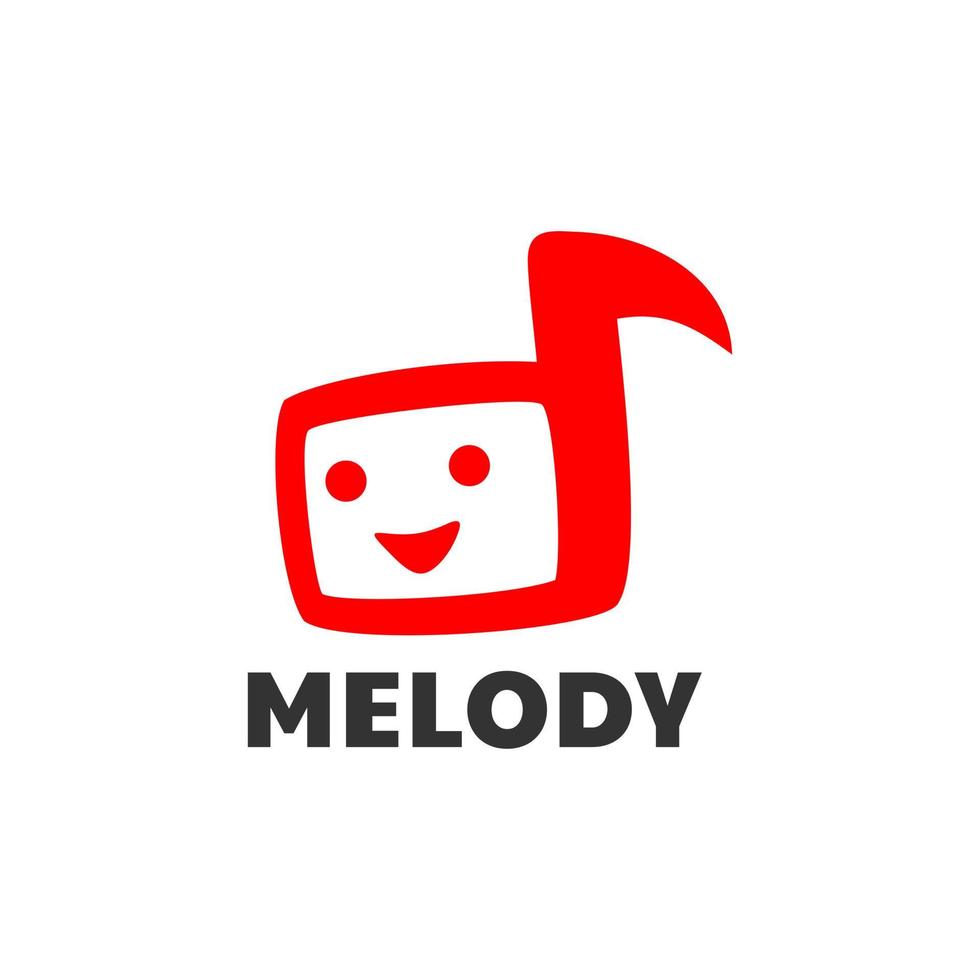 einzigartiges cleveres Smile-Ton-Musik-Logo-Design vektor