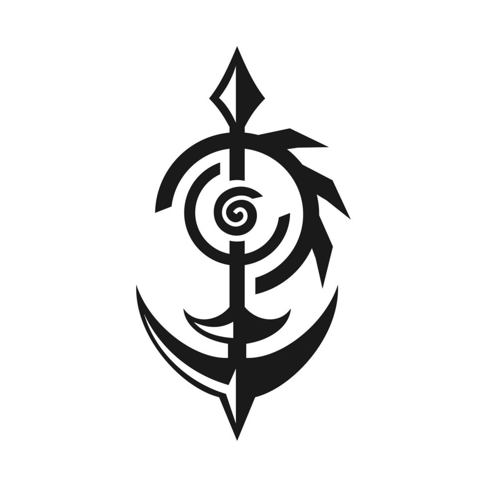 scharfes Ankerspeer-Symbol-Logo-Design vektor