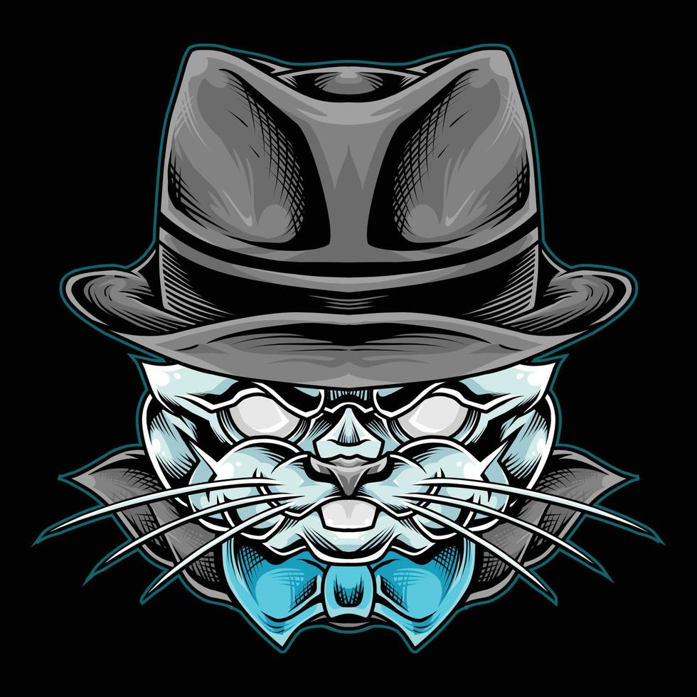 mafia kanin maskot logotyp illustration vektor