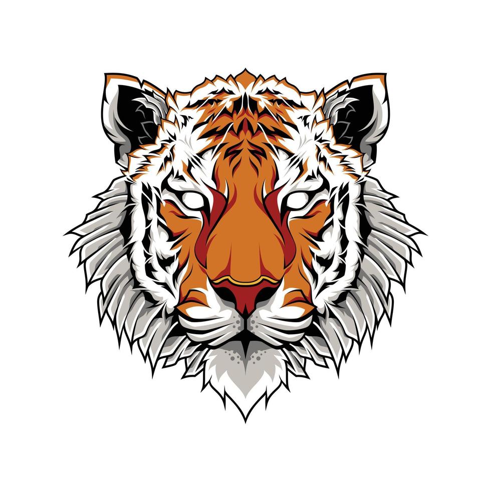 tiger huvud logotyp illustration vektor