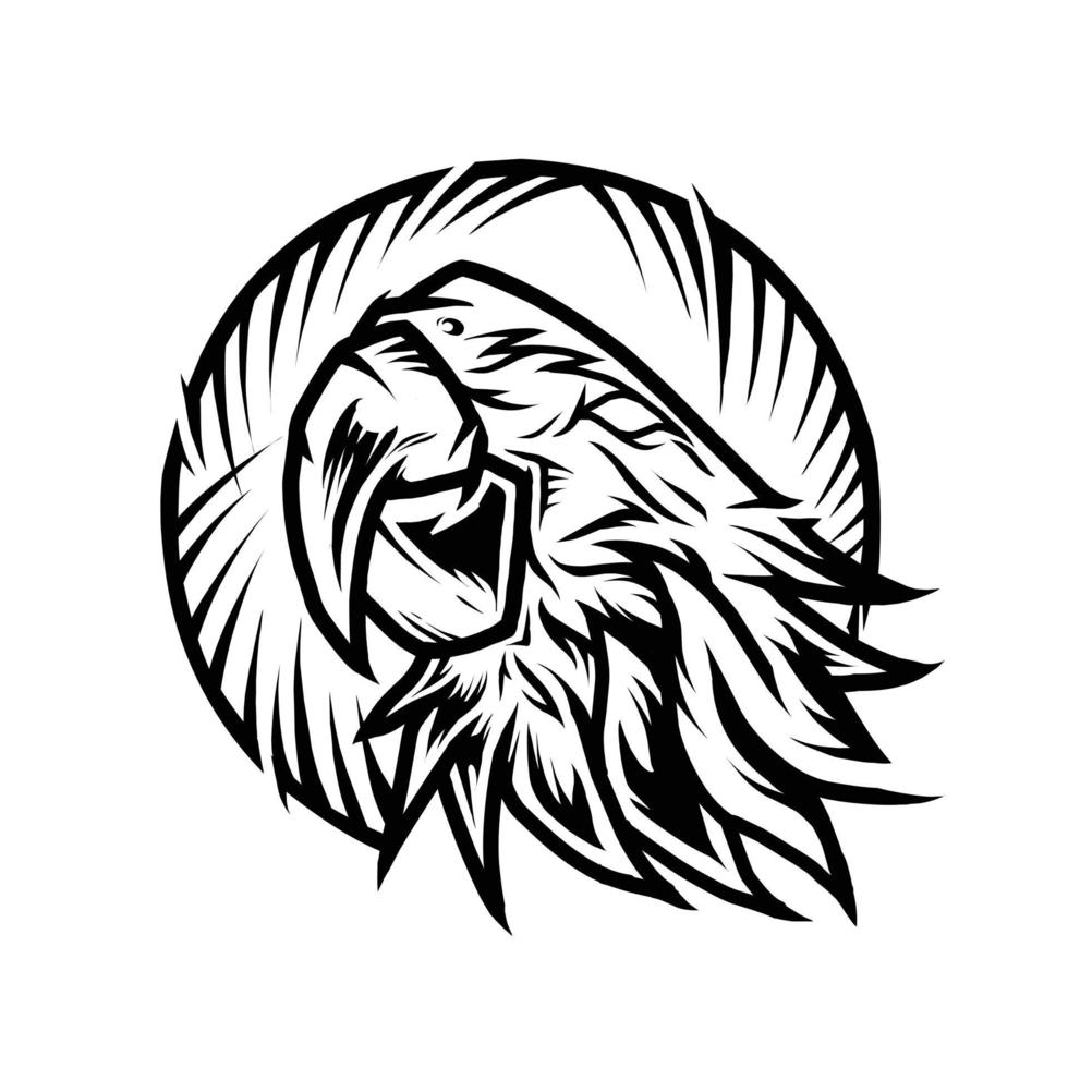 Papageienkopf Logo Strichzeichnungen vektor