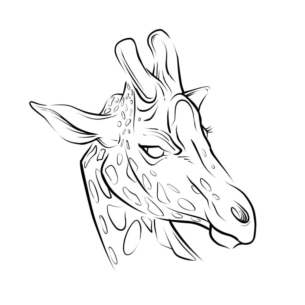 giraff huvud handritad illustration vektor