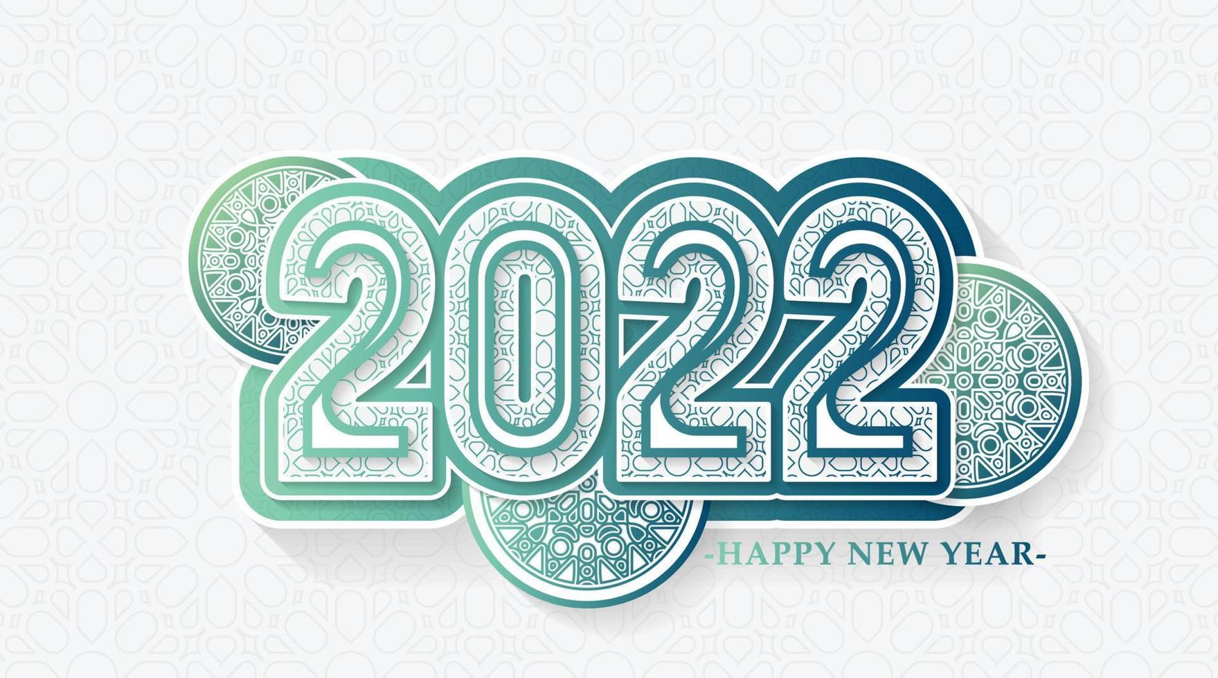 gott nytt år 2022 gradientmönster mandala textdesign vektor