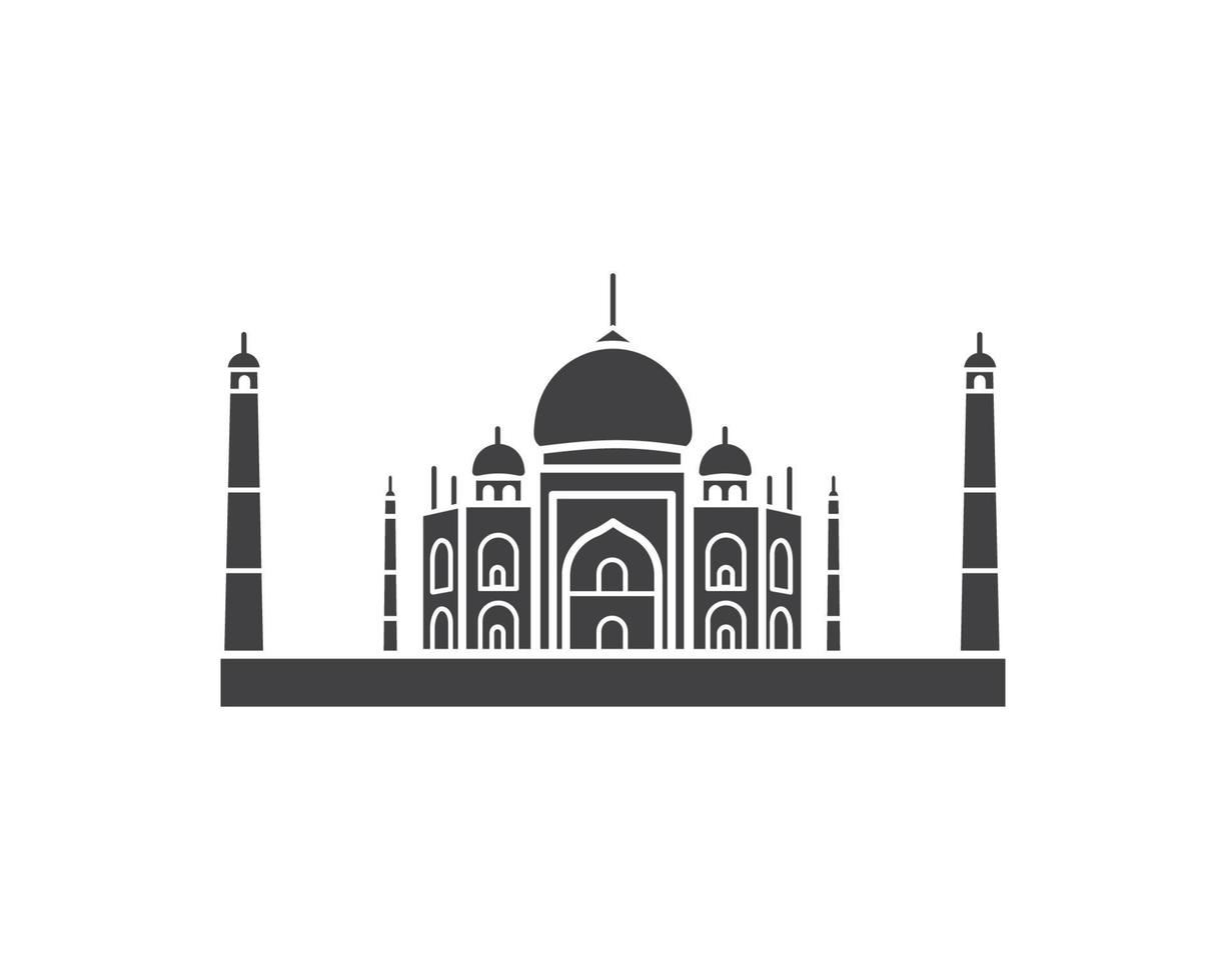 taj mahal. bygga landmärke ikon vektor