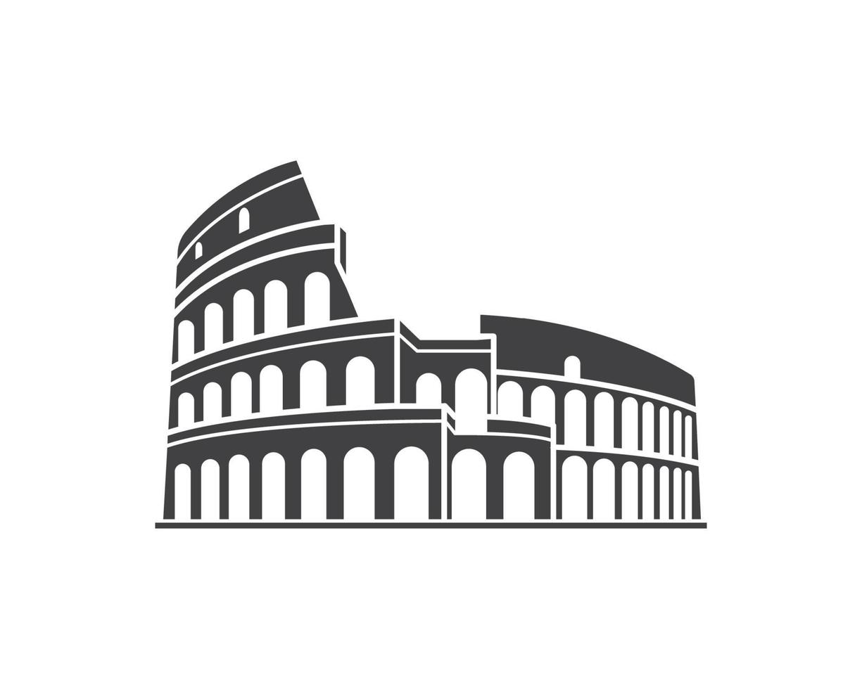 Kolosseum. Gebäude Wahrzeichen Symbol Vektor