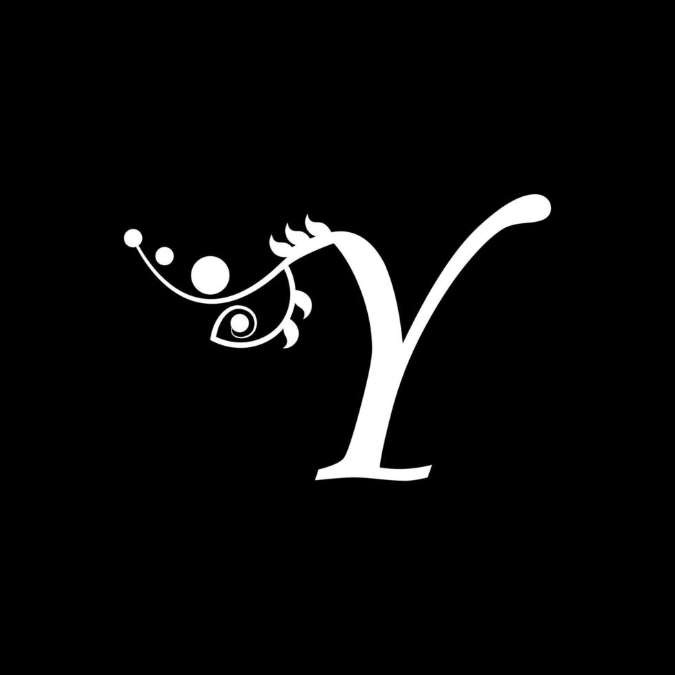 vektor initial bokstav y blommig typografi logotypdesign