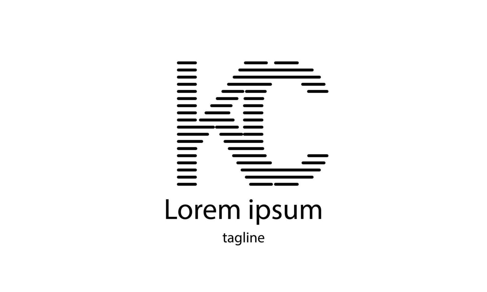 vektor första bokstaven kc enkel typografi logotypdesign