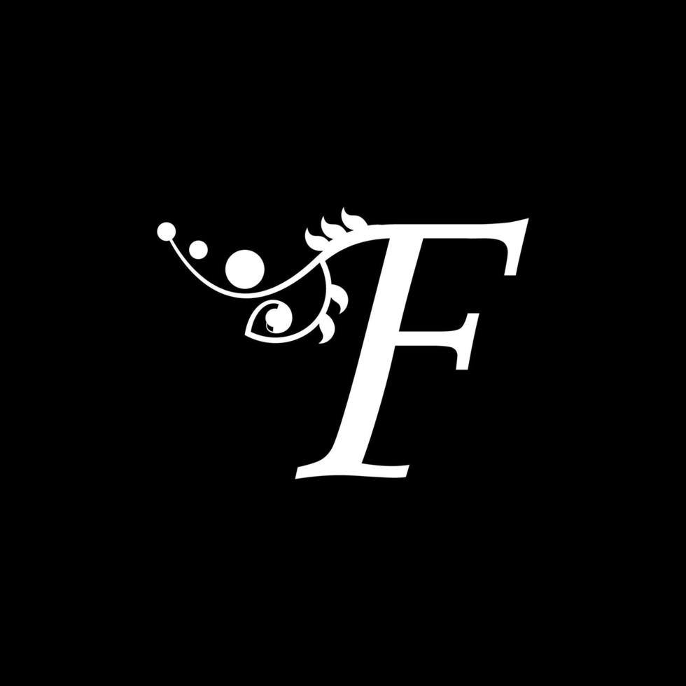 Vektor-Anfangsbuchstabe f floristisches Typografie-Logo-Design vektor