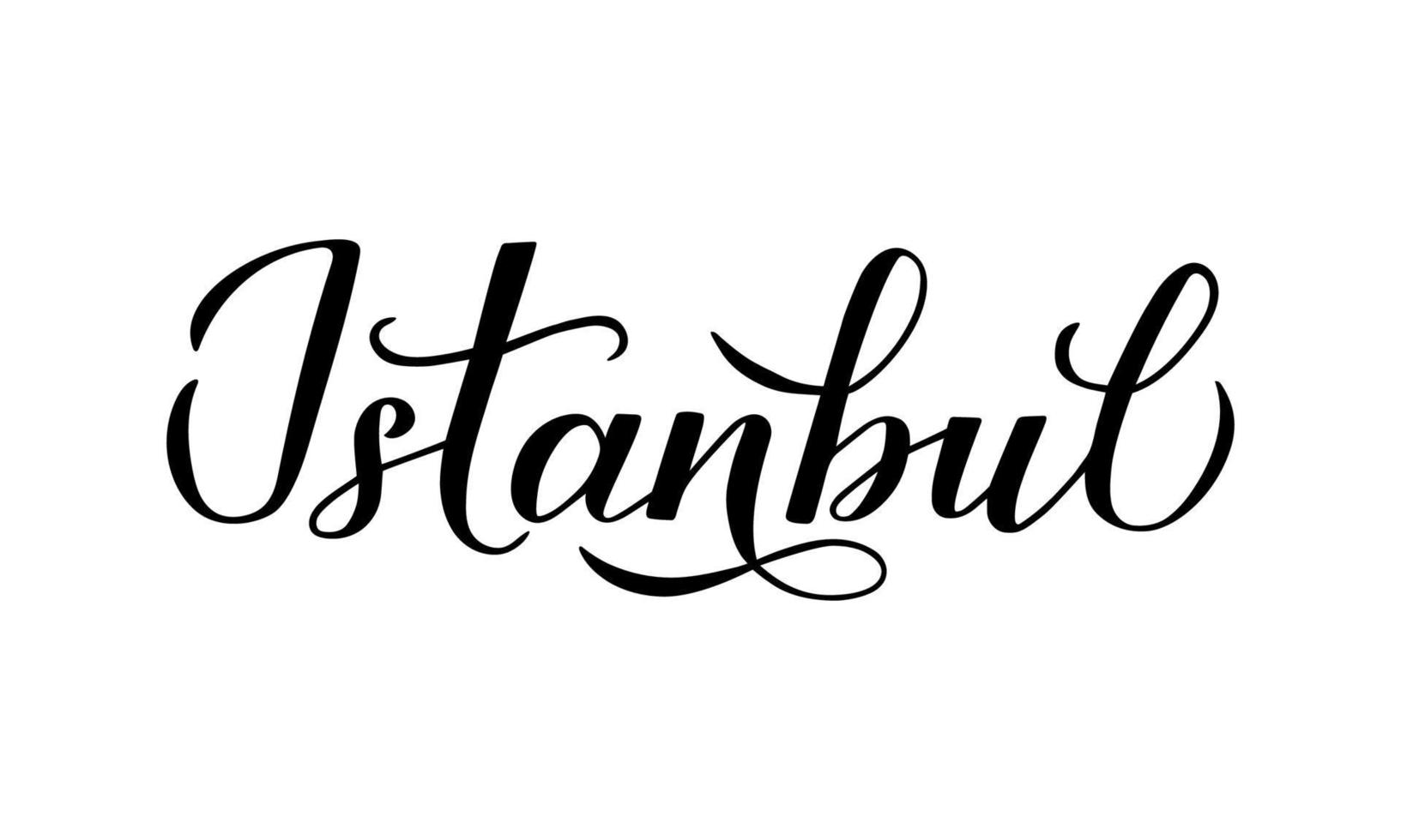 Istanbul Kalligraphie Hand Schriftzug isoliert auf weiss. einfach zu bearbeitende Vektorvorlage für Logo-Design, Reisebüros, Souvenirprodukte, Typografie-Poster, Banner, Karten, Flyer, T-Shorts, Becher usw. vektor