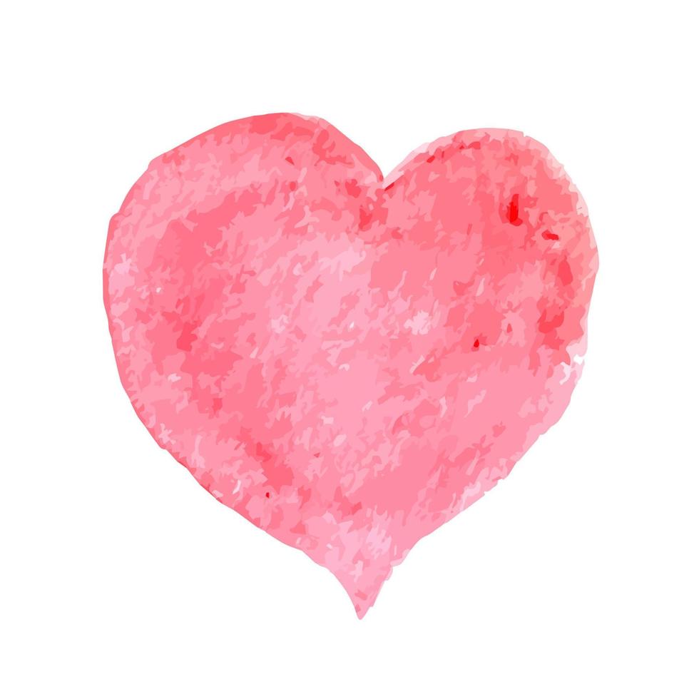 rött hjärta med skugga handmålade med pensel. grunge texturerad form av hjärta. akvarell eller akrylmålningseffekt. alla hjärtans dag vykort. lätt att redigera vektorelement av design för dina konstverk. vektor
