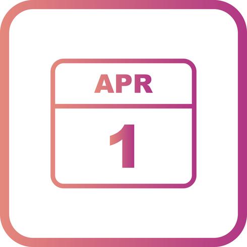 Datum des 1. Aprils für einen Tageskalender vektor