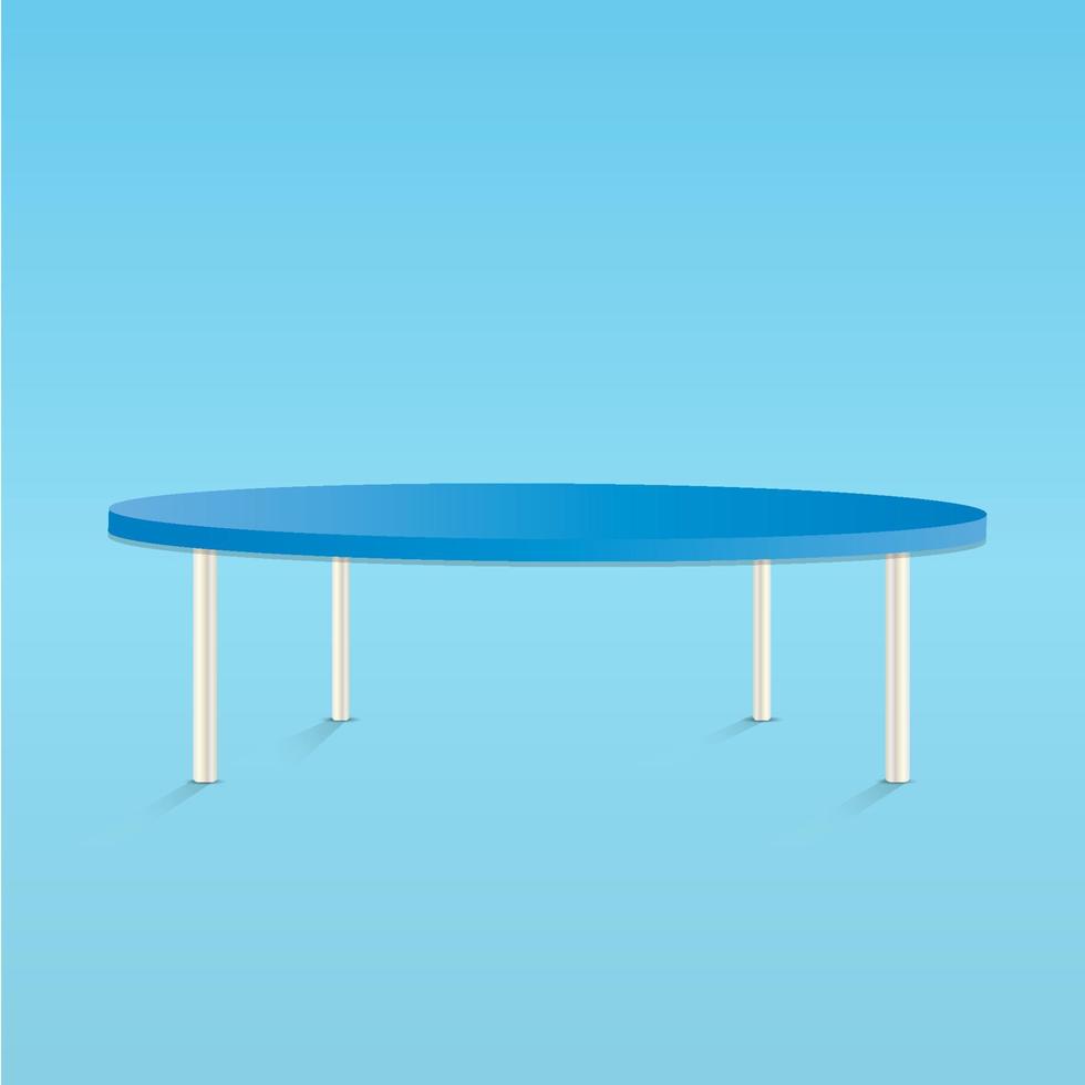 runt bord, cirkulärt bord med blå bakgrund vektor