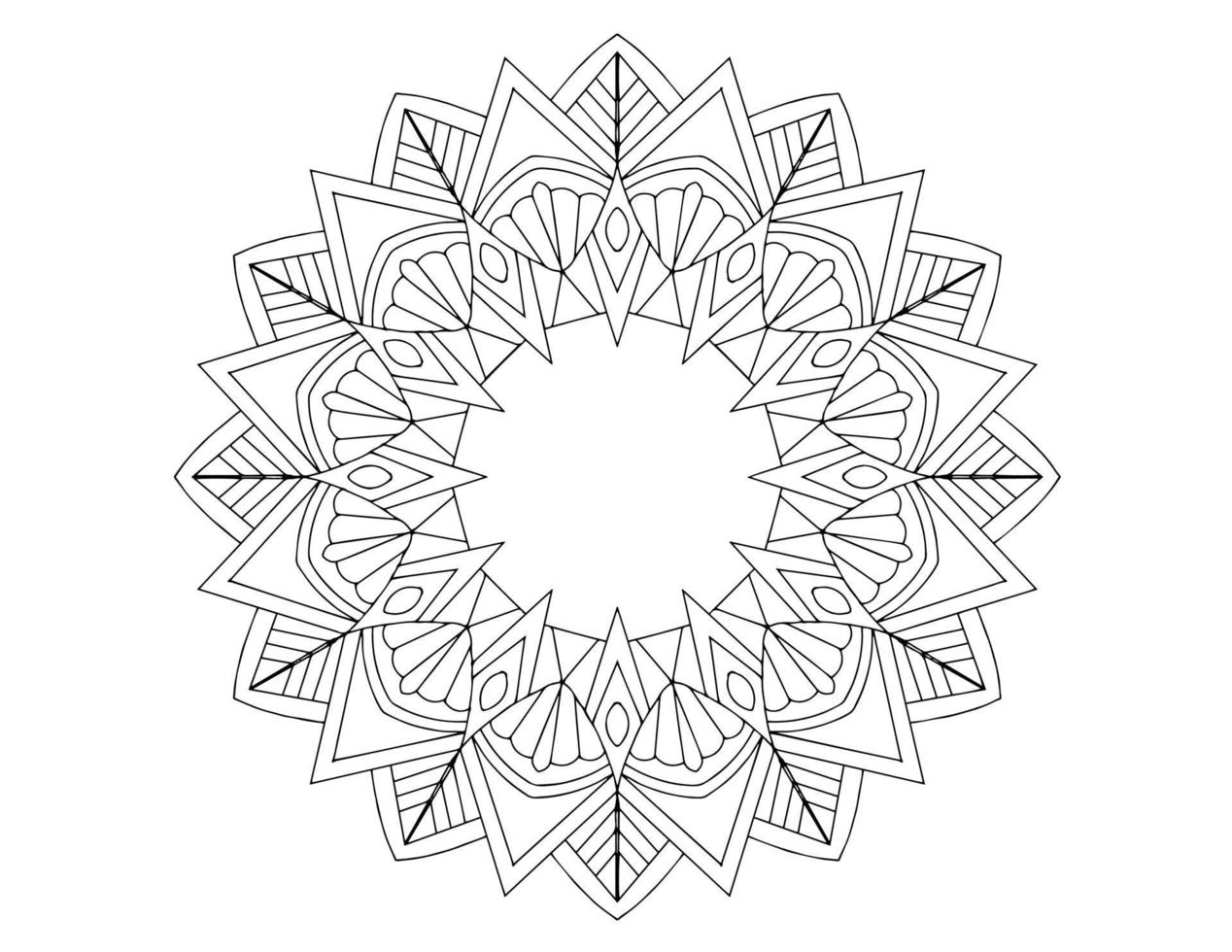 Mandala Art Design Schwarz-Weiß, Royal, Vintage vektor