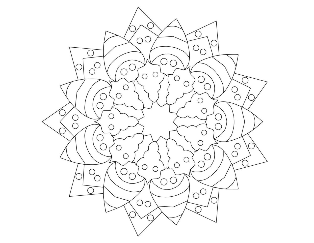 Mandala Art Design Schwarz-Weiß, Royal, Vintage vektor