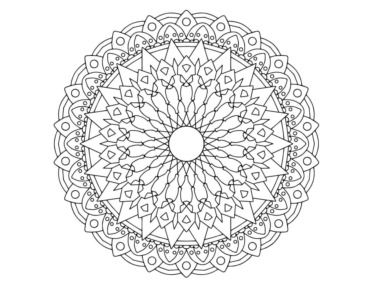 Mandala Art Design Schwarz-Weiß, Royal, Vintage vektor