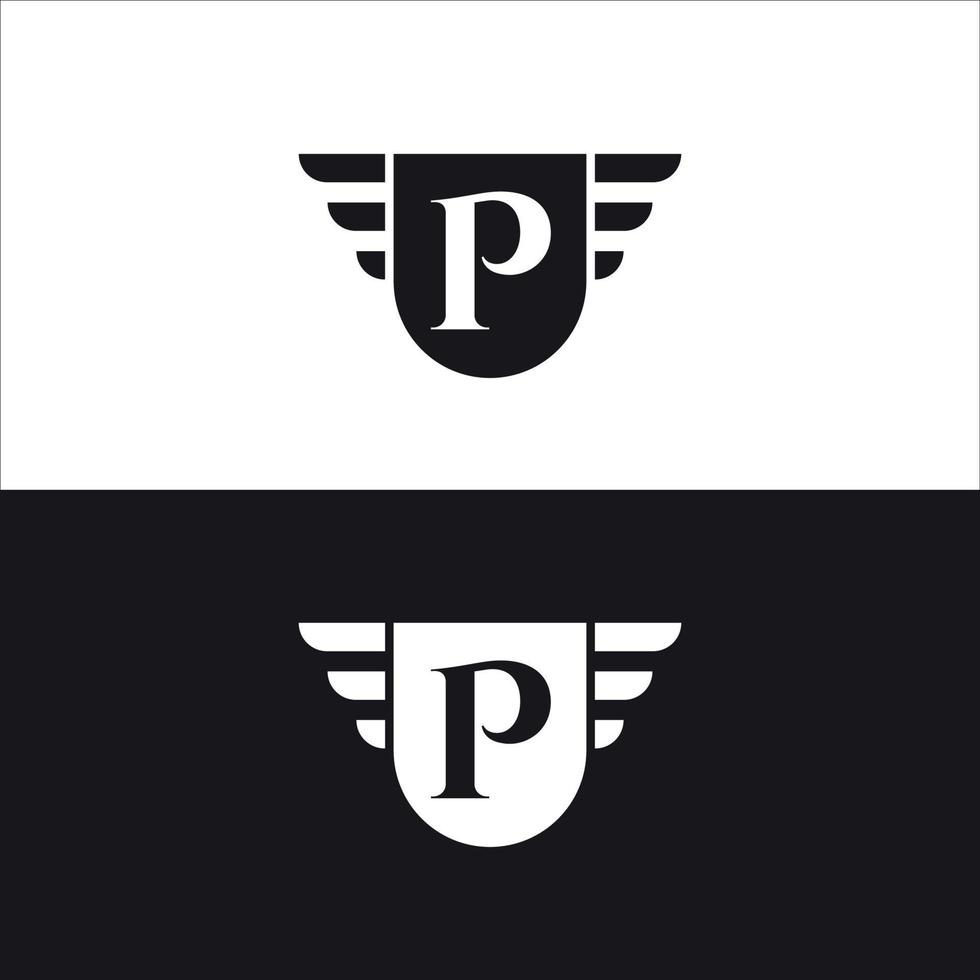 premium elit bokstav märke p logotyp design vektor mall