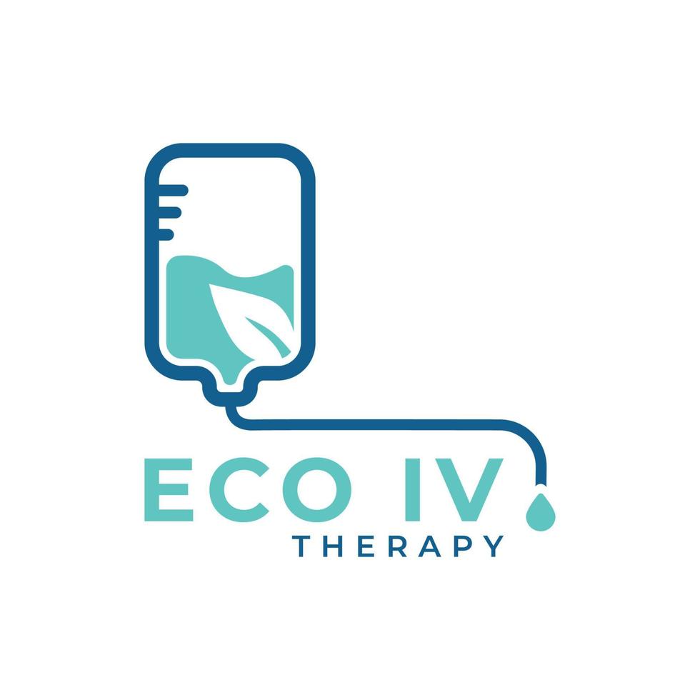 eco iv terapi logotyp design gratis vektor