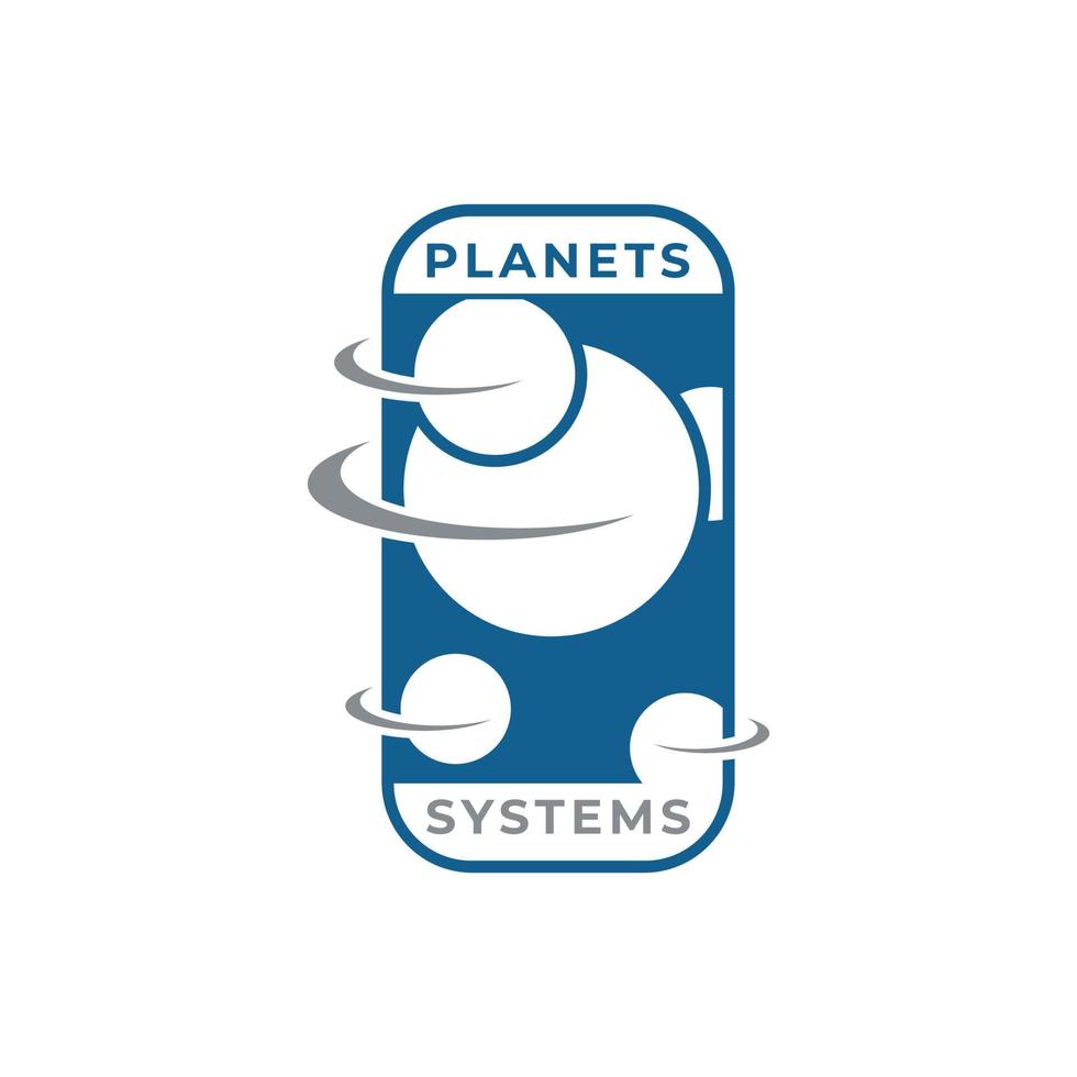 Planetensysteme Logo Konzept kostenloser Vektor