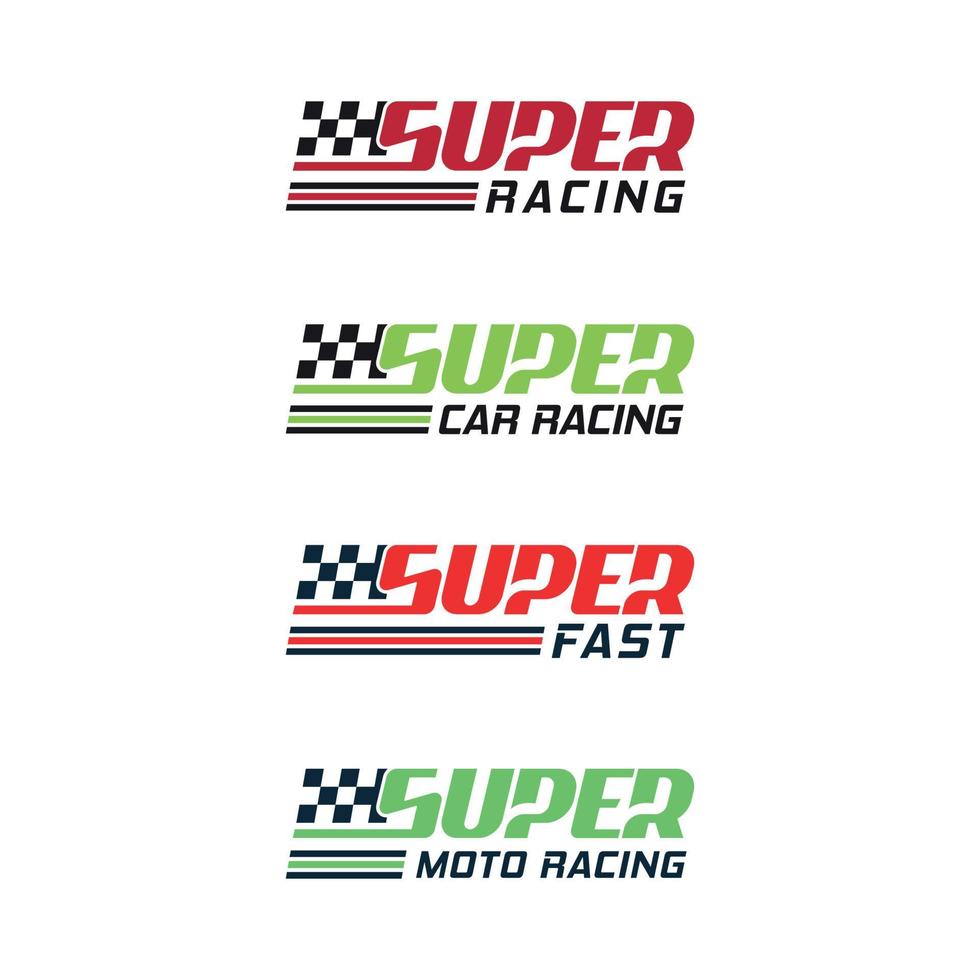 racing logotyp ordmärke design samlingar gratis vektor