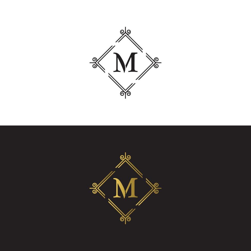 Luxus-Buchstabe-Marke m-Logo-Design-Vektor-Vorlage vektor
