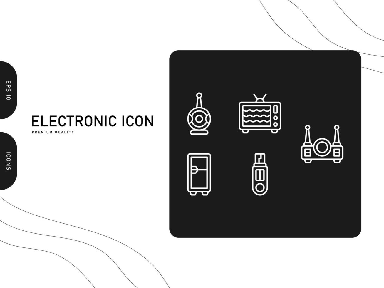 Elektronik-Icon-Set kostenloser Vektor