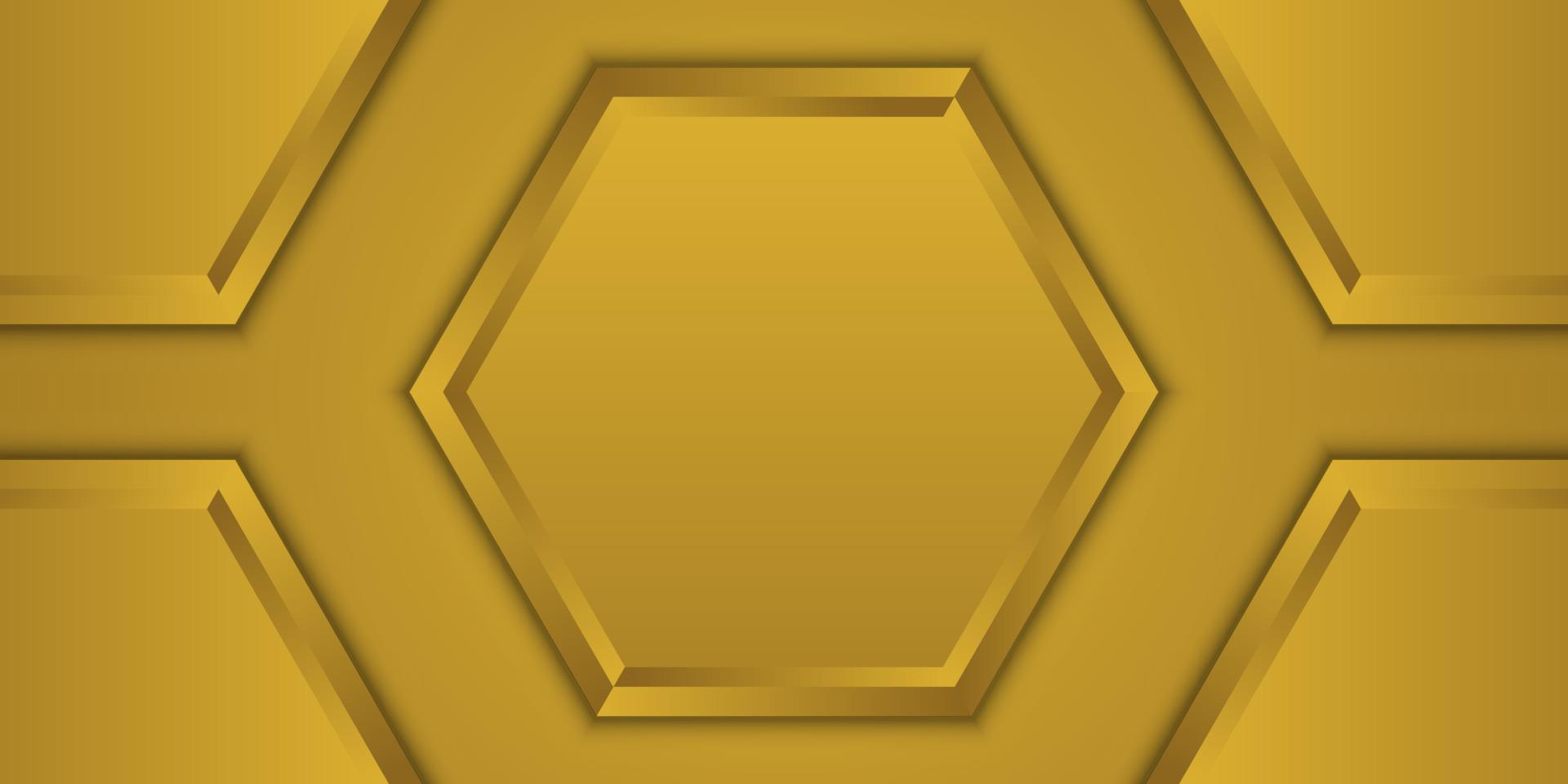 einzigartiger goldener sechseckiger Hintergrund vektor