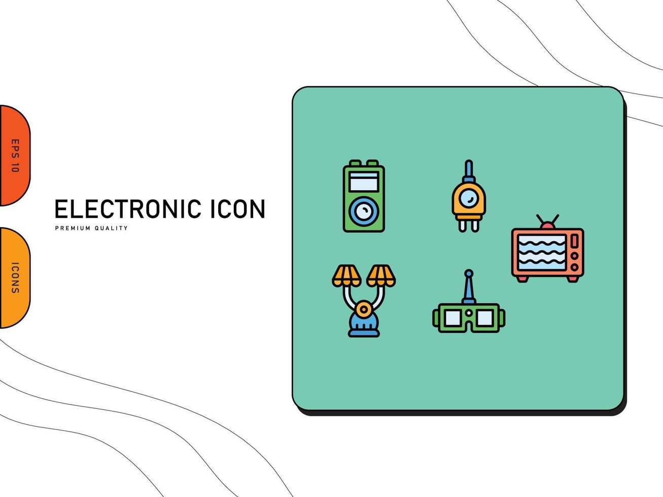 Elektronik Icon Pack Linie kostenloser Vektor