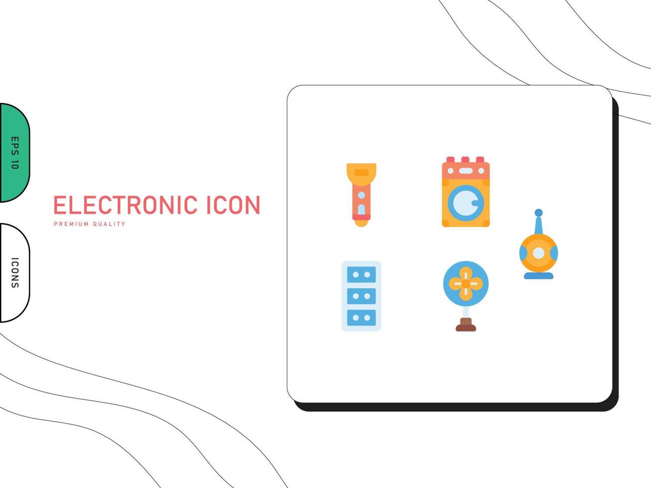 Elektronik Icon Pack Linie kostenloser Vektor