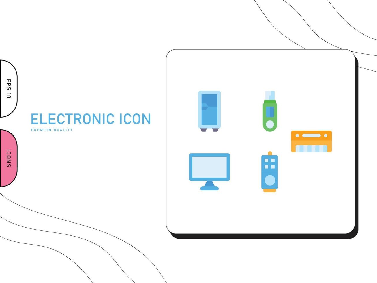 Elektronik Icon Pack Linie kostenloser Vektor
