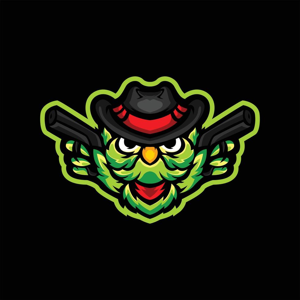 Eule-Cowboy-Maskottchen-Logo vektor