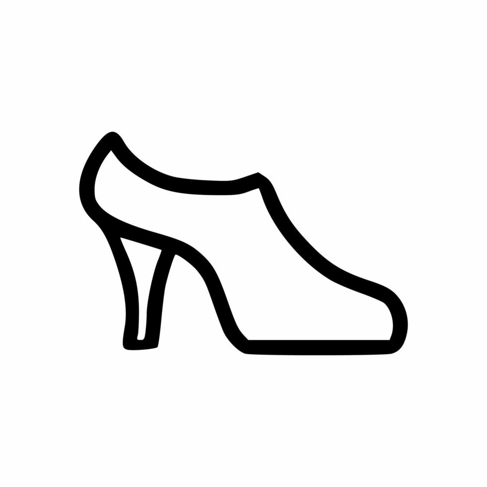 kvinnor skor i doodle stil. prinsessstövel. vektor kontur ikon.